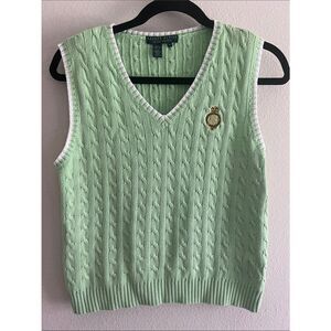 Vintage Lauren Active Ralph Lauren Cable Knit Sweater Vest Mint Green Preppy M